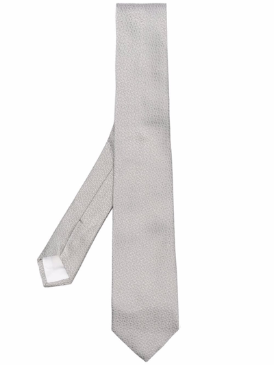 Shop Tagliatore Textured Silk Tie In Grey