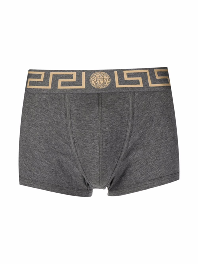 Shop Versace Two Piece Set Logo Boxers In Black