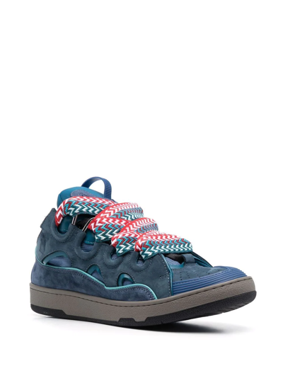 Shop Lanvin Colour-block Sneakers In Blue