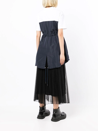 Alexander Mcqueen Asymmetric Drawstring Top In Blue