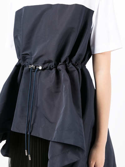 Alexander Mcqueen Asymmetric Drawstring Top In Blue