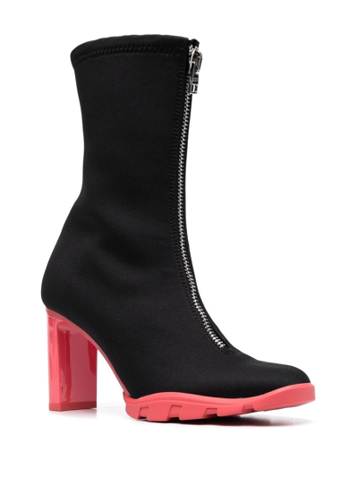 Alexander Mcqueen Scuba Fabric Boots In Black
