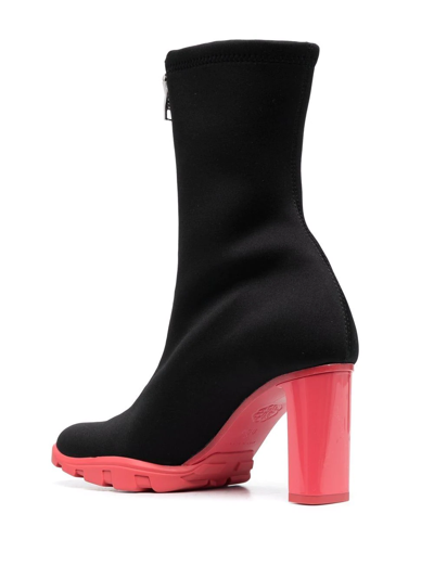 Alexander Mcqueen Scuba Fabric Boots In Black