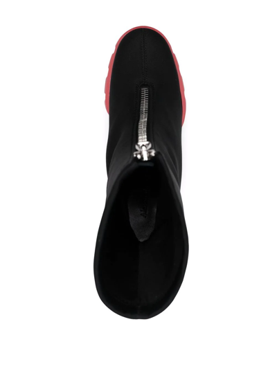 Alexander Mcqueen Scuba Fabric Boots In Black