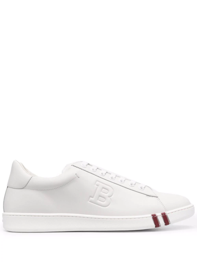 Shop Bally Asher Embossed Logo Sneakers In Weiss