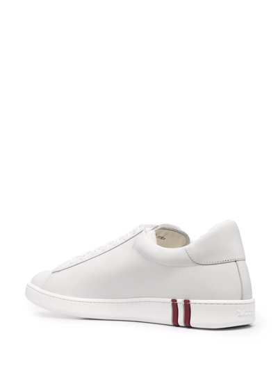 Shop Bally Asher Embossed Logo Sneakers In Weiss