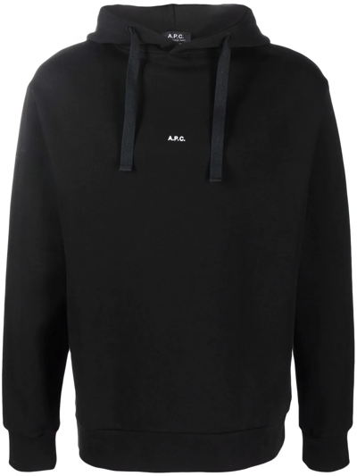 Shop Apc Larry Logo-print Hoodie In Schwarz