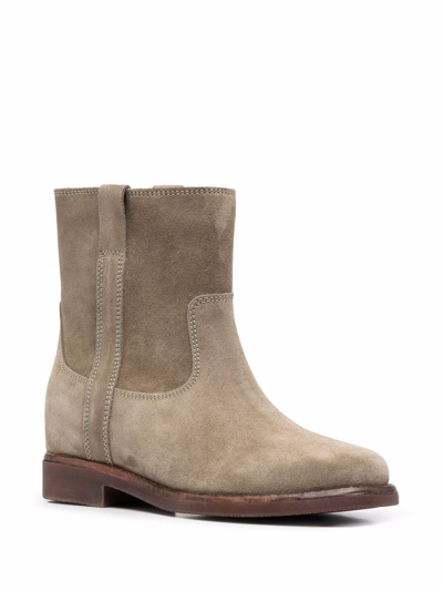 Shop Isabel Marant Susee Low-heel Boots In Nude