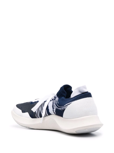 Shop Missoni Embroidered Low-top Sneakers In Blau