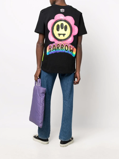 Shop Barrow Rainbow Logo-print T-shirt In Schwarz