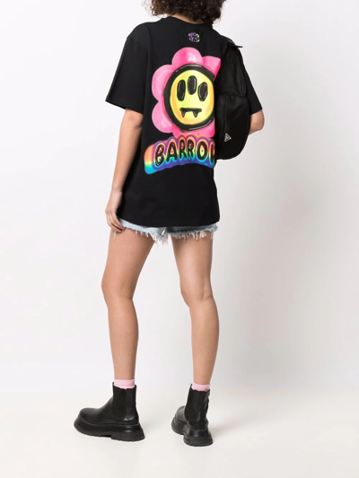 Shop Barrow Rainbow Logo-print T-shirt In Schwarz