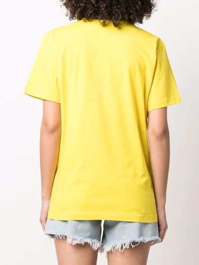 Shop Moschino Chest Logo-print T-shirt In Gelb