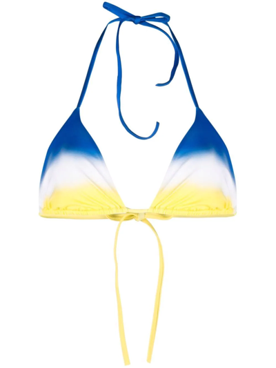 Shop Dsquared2 Gradient Triangle Bikini Top In Blau