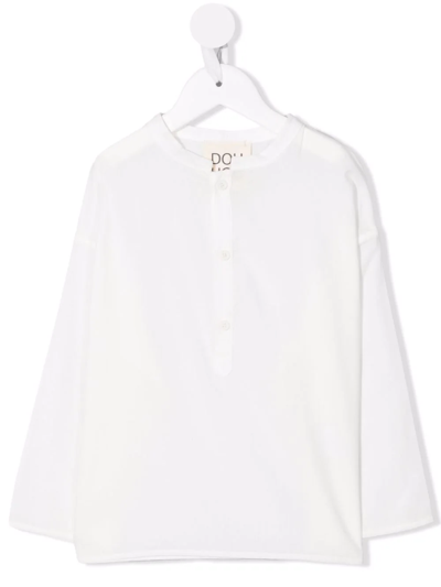 Shop Douuod Button-placket Long-sleeve T-shirt In White