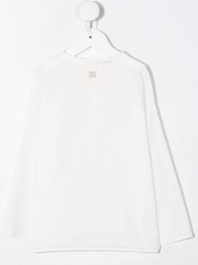 Shop Douuod Button-placket Long-sleeve T-shirt In White
