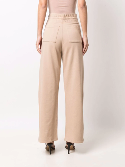 Balmain Side-button Detail Trousers In Neutrals
