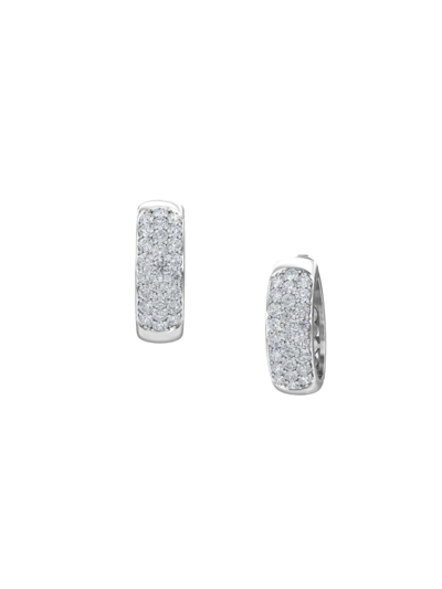 Shop Saks Fifth Avenue Women's 14k White Gold & 2.0 Tcw Lab-grown Diamond Huggie Earrings