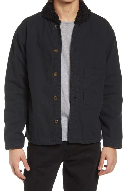 Shop Imperfects Shepherds Organic Cotton Shirt Jacket In Obsidian