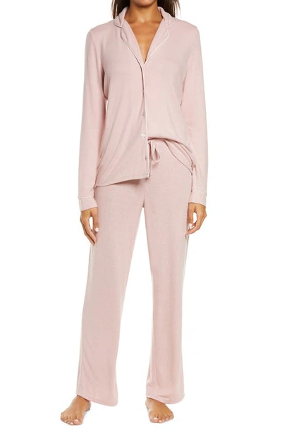 Shop Nordstrom Brushed Hacci Pajamas In Pink Puff