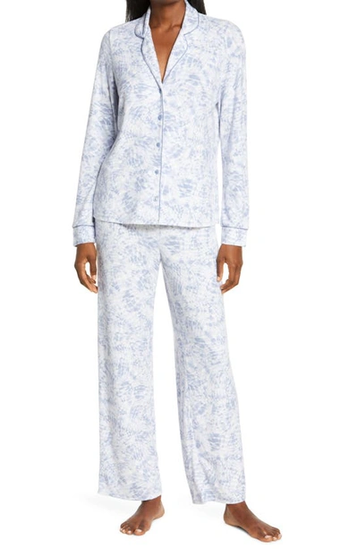 Shop Nordstrom Brushed Hacci Pajamas In Blue Stonewash Waverly
