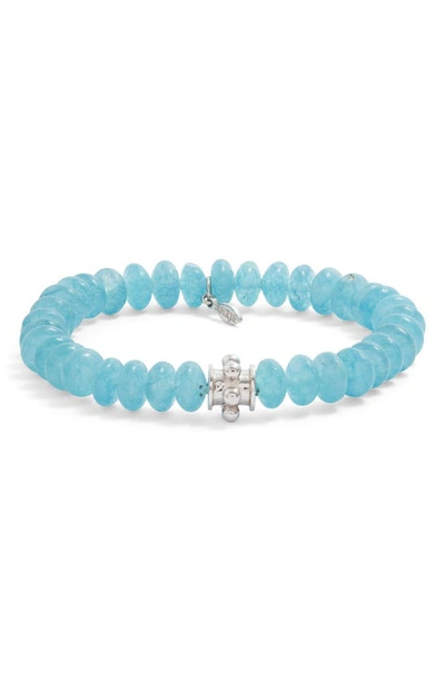 Anzie Bohème Blue Quartz Beaded Stretch Bracelet In Blue