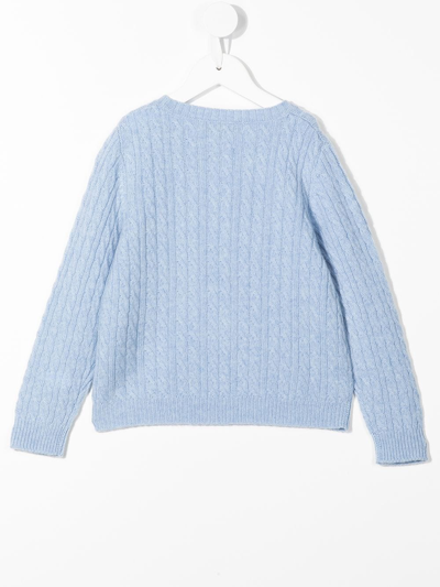 Shop N•peal Knitted Organic Cashmere Jumper In Blue