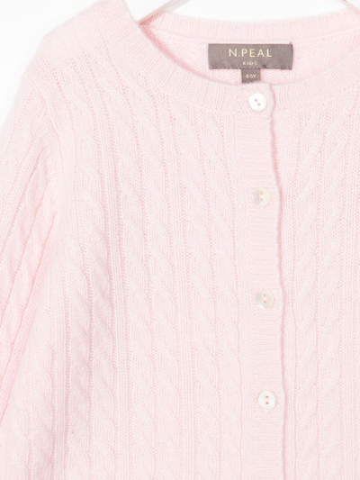 Shop N•peal Cable-knit Cardigan In Pink