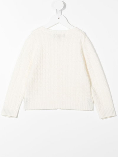 Shop N•peal Cable-knit Cardigan In White