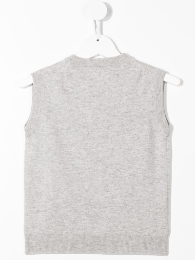 Shop N•peal Organic Cashmere Knitted Vest Top In Grey