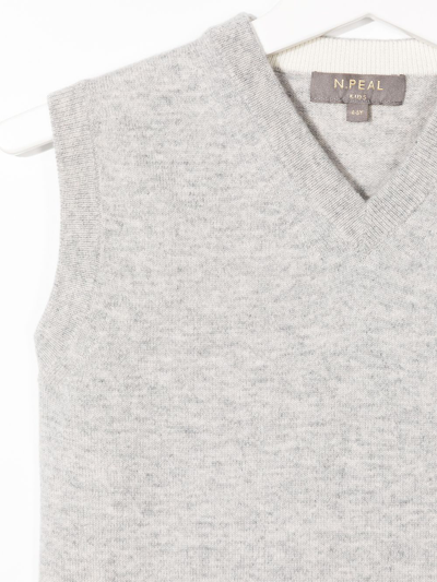 Shop N•peal Organic Cashmere Knitted Vest Top In Grey