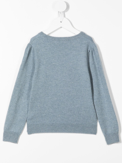 Shop N•peal Organic Cashmere Knitted Jumper In Blue
