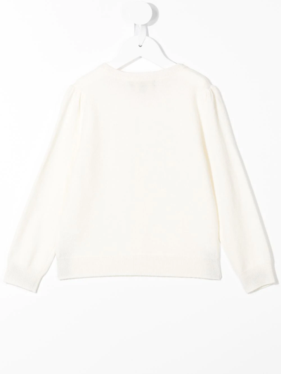 Shop N•peal Organic Cashmere Fine-knit Cardigan In White