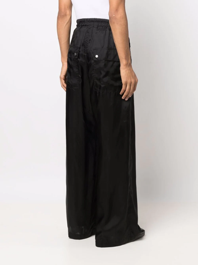 Shop Rick Owens Wide-leg Drawstring Track Pants In Black