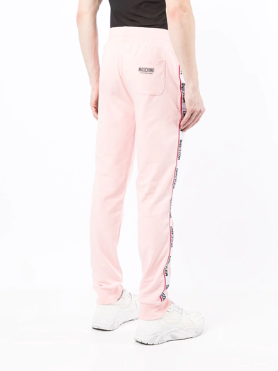 Shop Moschino Logo-tape Sweatpants In Pink