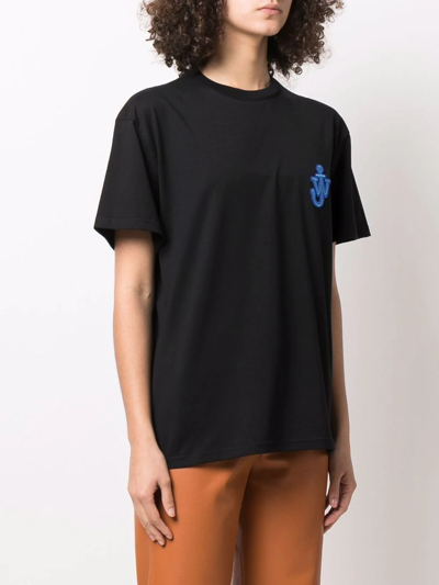 Shop Jw Anderson Anchor Logo-patch T-shirt In Black