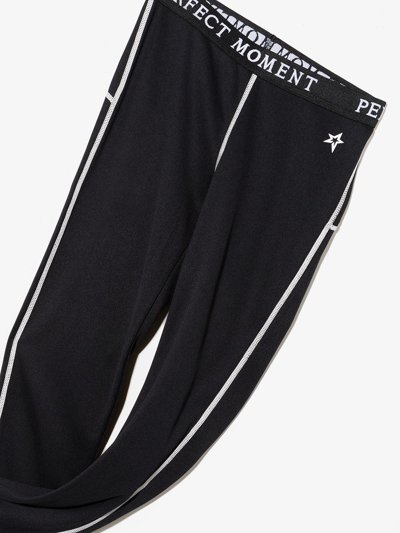 Shop Perfect Moment Teen Logo-print Side-stripe Leggings In Black