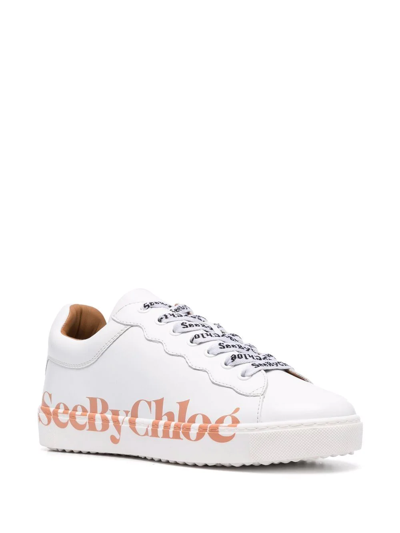Shop See By Chloé Logo-print Low-top Sneakers In White