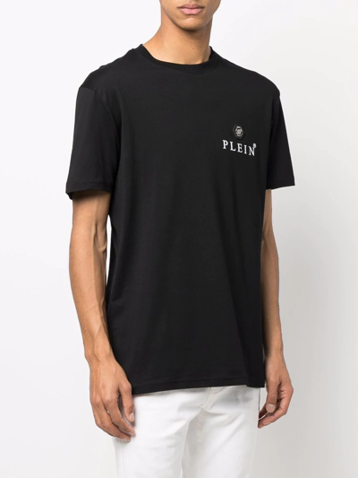 Shop Philipp Plein Chest Logo-print T-shirt In Black