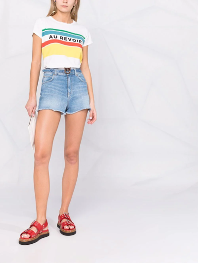 Pinko Brooklyn Used Effect Denim Shorts In Blue