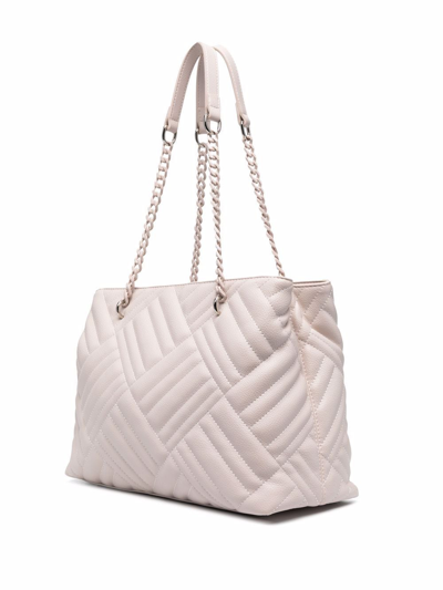 Shop Liu •jo Quilted Chain-charm Tote Bag In Pink
