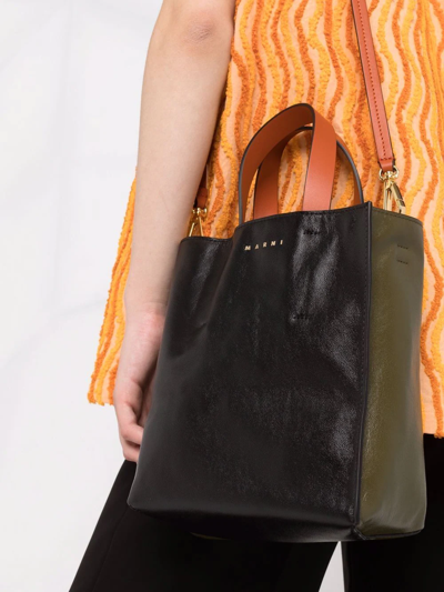Marni Mini Museo Soft Tote Bag In Black