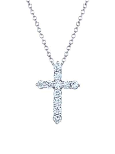 Shop Kwiat Women's Faith 18k White Gold & Diamond Cross Pendant Necklace