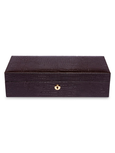 Shop Rapport London Brompton Five-watch Leather Jewelry Box In Brown