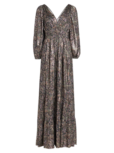 Shop Ba&sh Women's Glady Paisley Open Back Maxi Dress In Noir