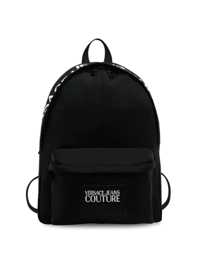 Shop Versace Jeans Couture Men's Institutional Logo Backpack In Black