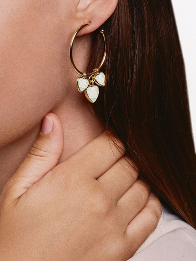 Shop Cameo & Beyond Cherubs Hoop Earrings In Gold