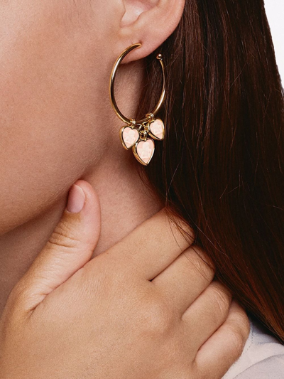 Shop Cameo & Beyond Cherubs Hoop Earrings In Gold