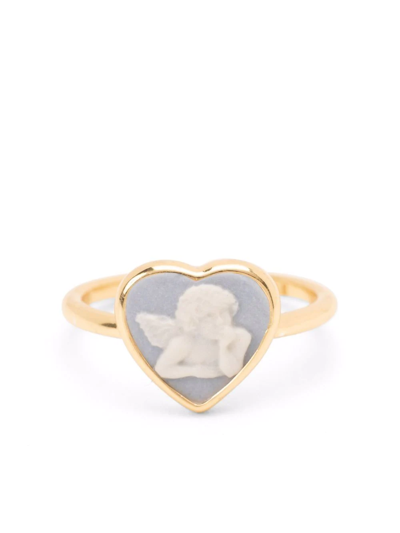 Shop Cameo & Beyond Cherub Heart Ring In Gold