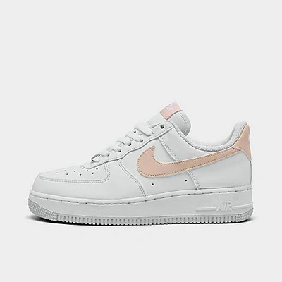 Shop Nike Women's Air Force 1 '07 Next Nature Casual Shoes In White/pale Coral/black/metallic Silver
