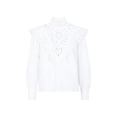 Shop Chloé Broderie Anglaise Cotton Shirt In White